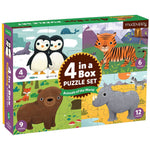 Mudpuppy 4-in-a-Box Puzzle Set Animals of the World - Tadpole