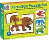 Mudpuppy 4-in-a-Box Puzzle Set Eric Carl Brown Bear - Tadpole