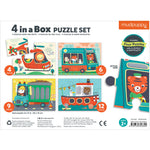 Mudpuppy 4-in-a-Box Puzzle Set Transportation - Tadpole