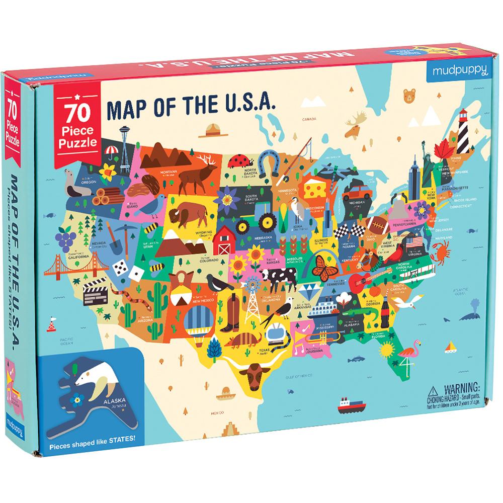 Mudpuppy Geography Puzzle Map of the USA