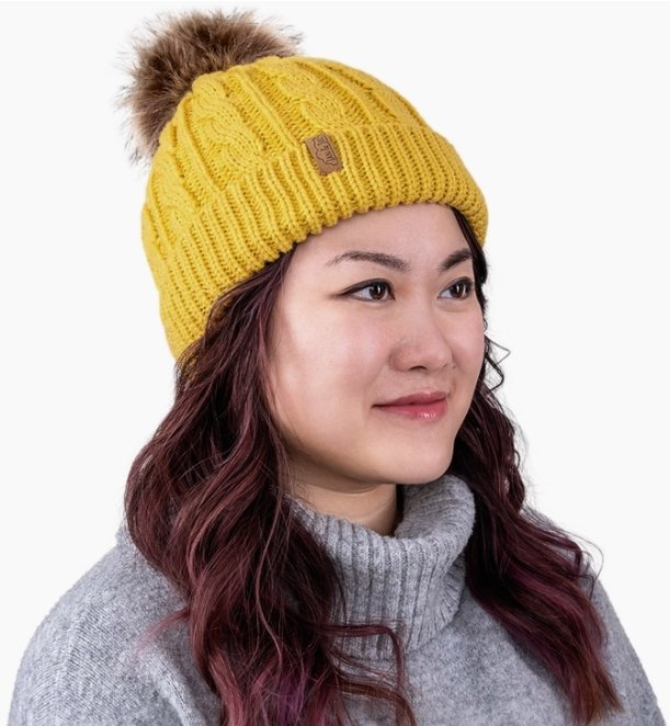 Mustard | Cable Knit Twinning Beanies - Tadpole
