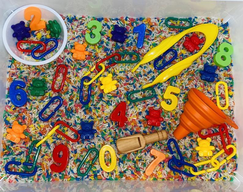 Number Sensory Bin - Tadpole