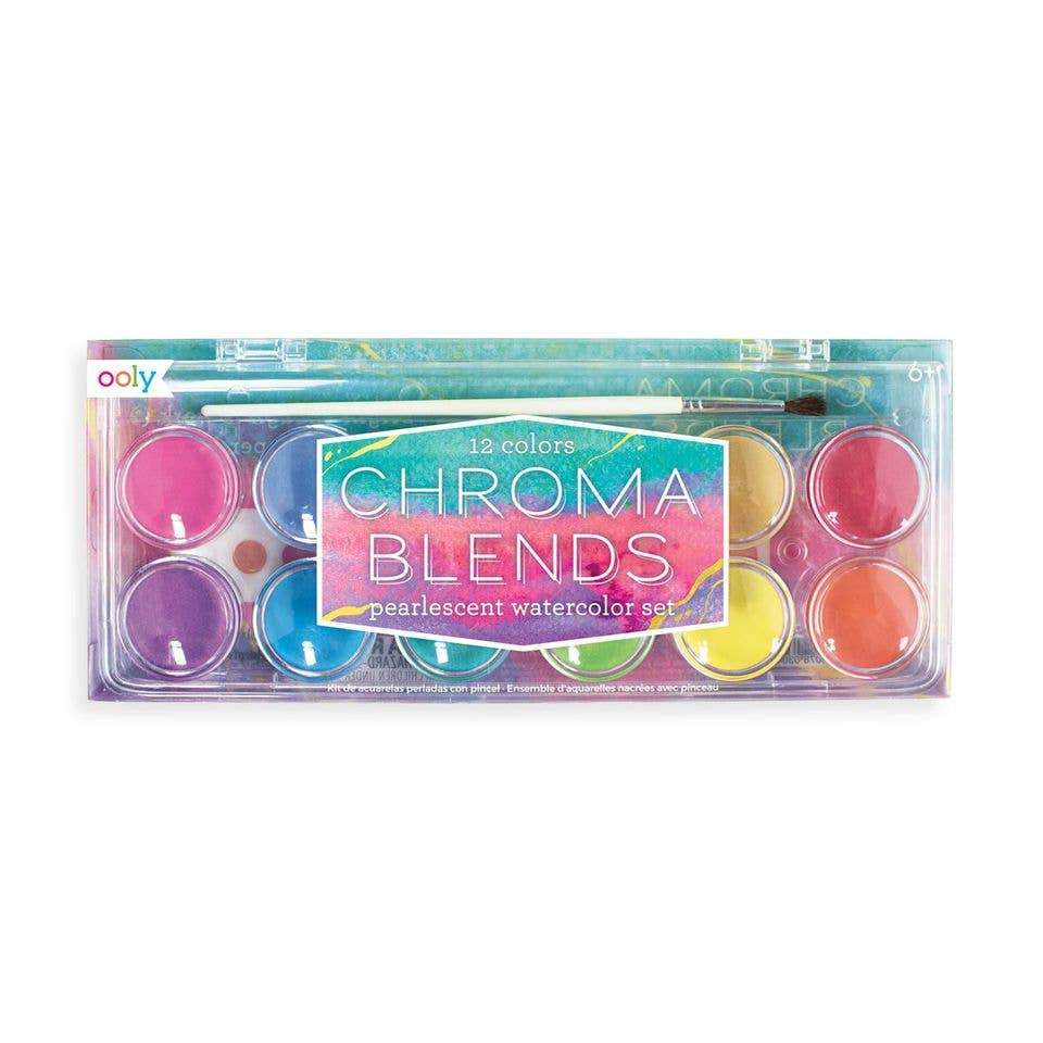 Ooly Chroma Blends Pearlescent Watercolors - 13 Piece Set - Tadpole