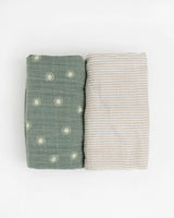 Organic Cotton Muslin Swaddle Blanket Set - Tadpole