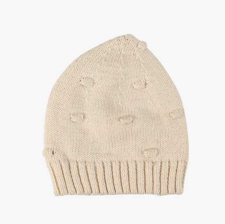 Organic Knit Poppy Knit Hat in Natural - Tadpole