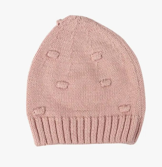 Organic Knit Poppy Knit Hat in Pink Pearl - Tadpole