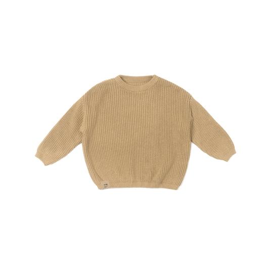 Oversized cotton knit sweater - Beige - Tadpole