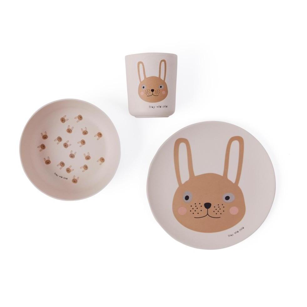 Oyoy Rabbit Bamboo Tableware Set - Tadpole