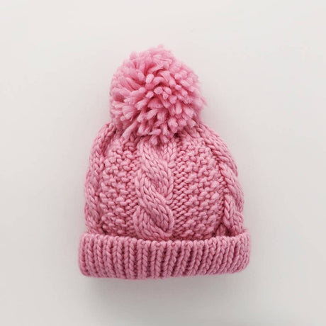 Peony Pink Cable Beanie - Tadpole