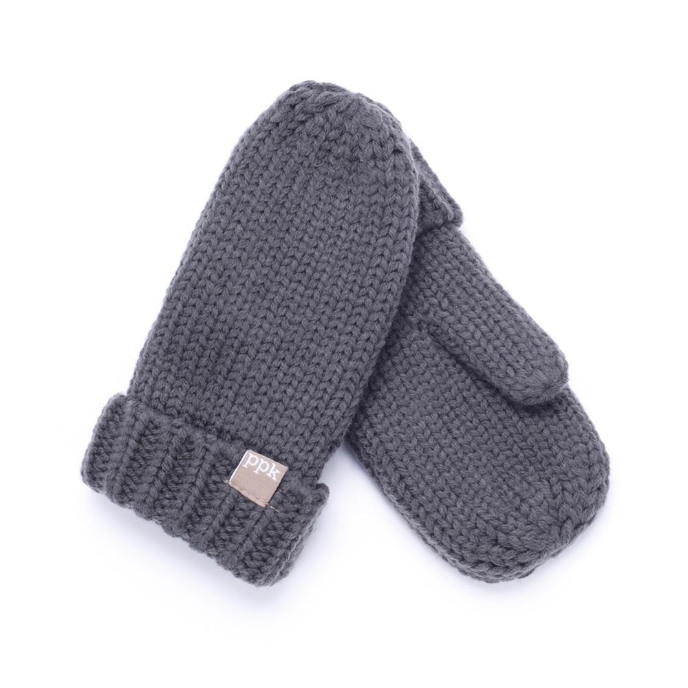 Peppercorn Kids Fleece Lined Mittens Charcoal - Tadpole
