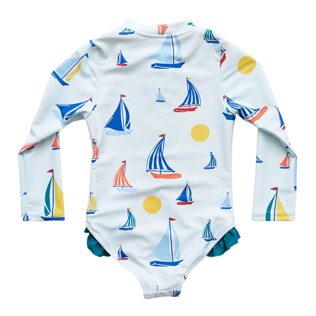 Pink Chicken Arden Swimsuit - Sailboats - Tadpole