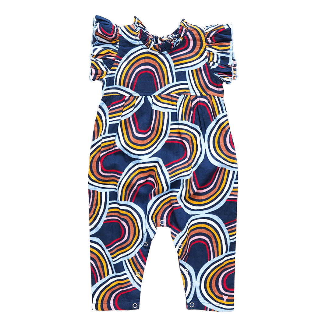 Pink Chicken Baby Jennifer Jumper - Navy Rainbows - Tadpole