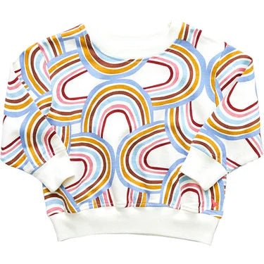 Pink Chicken Girls Organic Sweatshirt- Rainbow - Tadpole