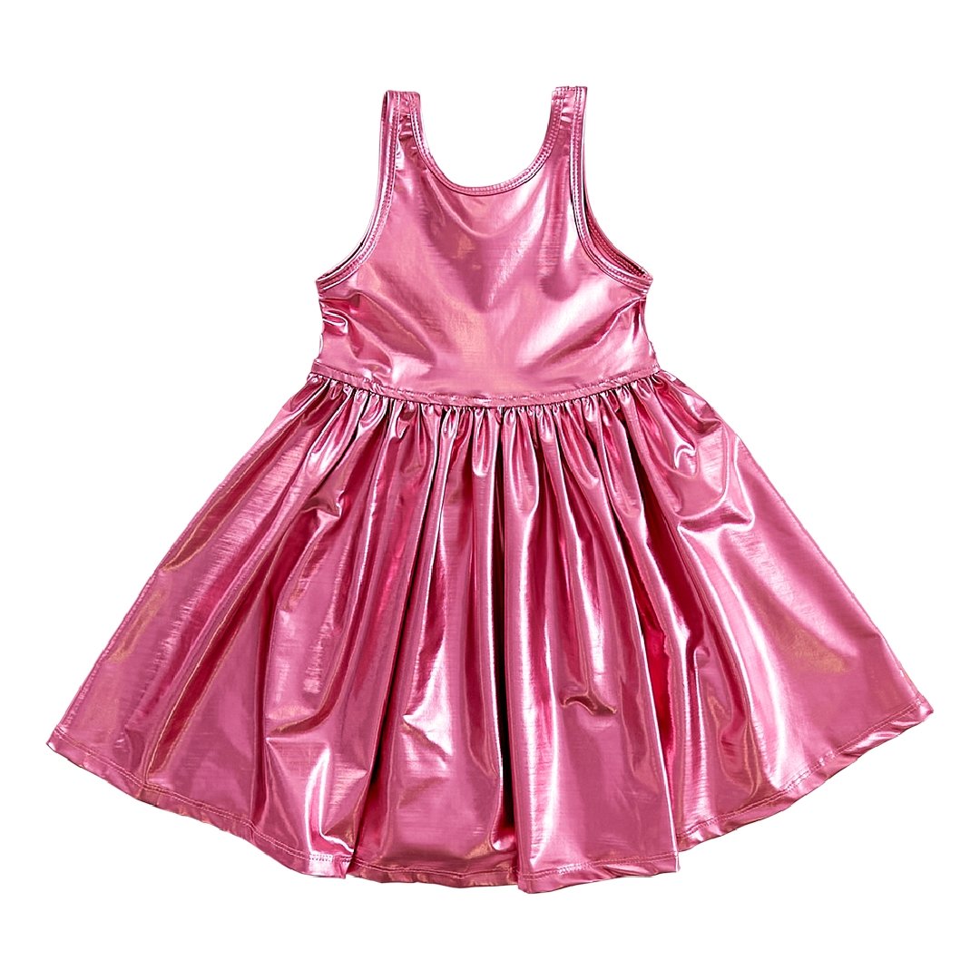 Pink Chicken Liza Lamé Dress - Tadpole