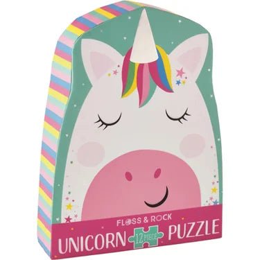 Rainbow Unicorn 12pc Shaped Jigsaw Shaped Box - Tadpole