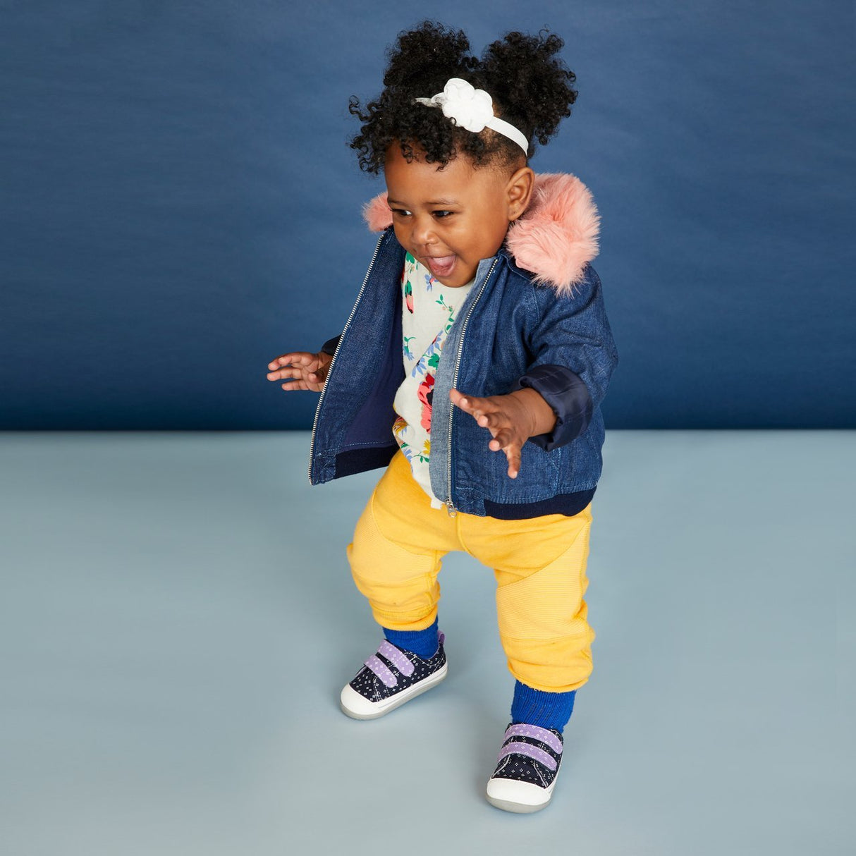 See Kai Run First Walker Robyne | Navy/Purple - Tadpole