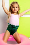 Shade Critters One Piece Mermaid Scale - Pink & Green - Tadpole