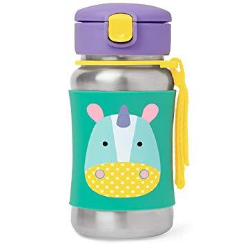Skip Hop Zoo Stainless Steel Straw Bottle - Tadpole