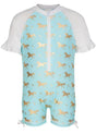 Snapper Rock Zip Sunsuit Gold Horses - Tadpole