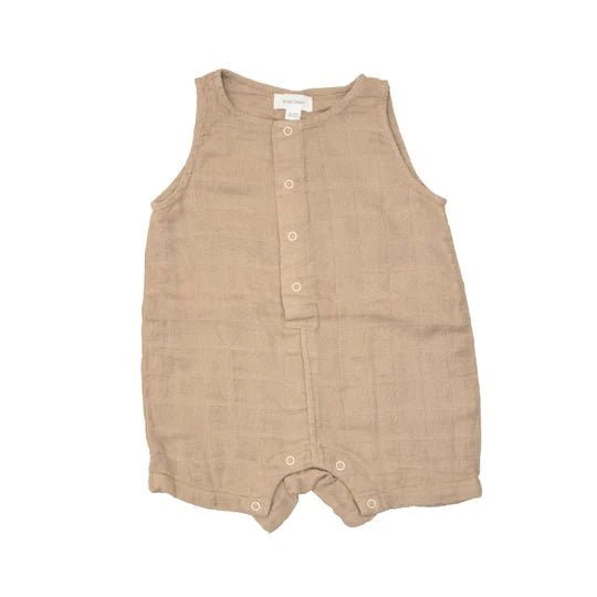 SOLID MUSLIN NOUGAT Shortie Romper - Tadpole