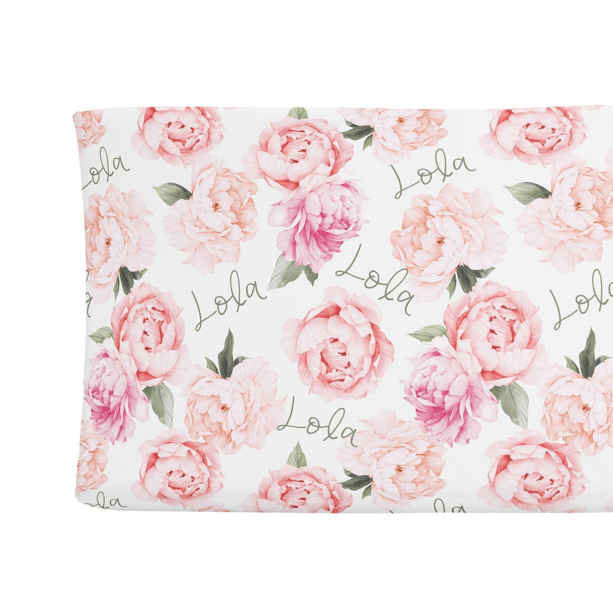 Sugar + Maple Changing Pad Cover - Peach Peony Blooms - Tadpole