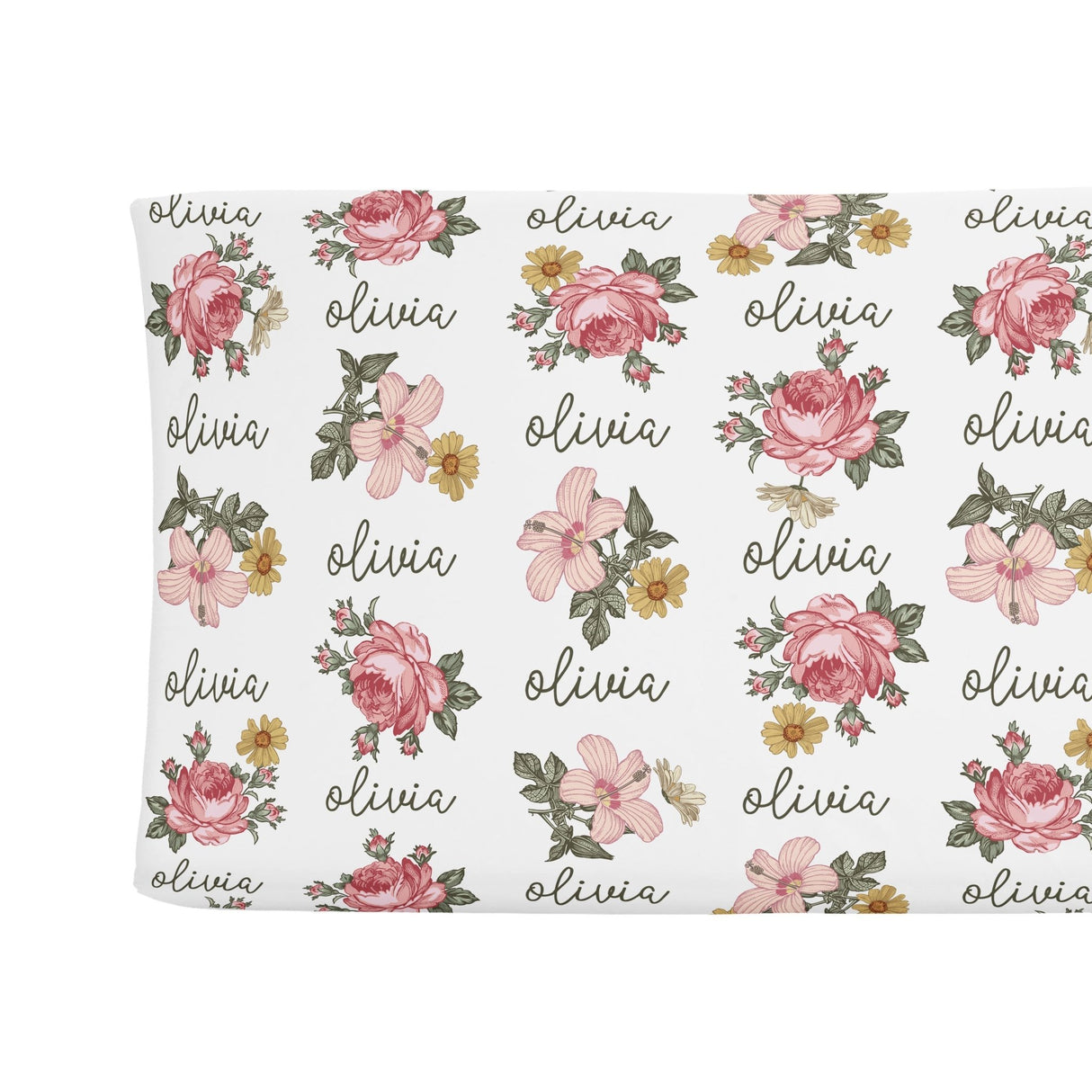 Sugar + Maple Changing Pad Cover - Retro Rose - Tadpole