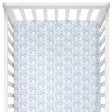 Sugar + Maple Crib Sheet - Elephant Blue - Tadpole