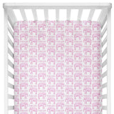 Sugar + Maple Crib Sheet - Elephant Pink - Tadpole