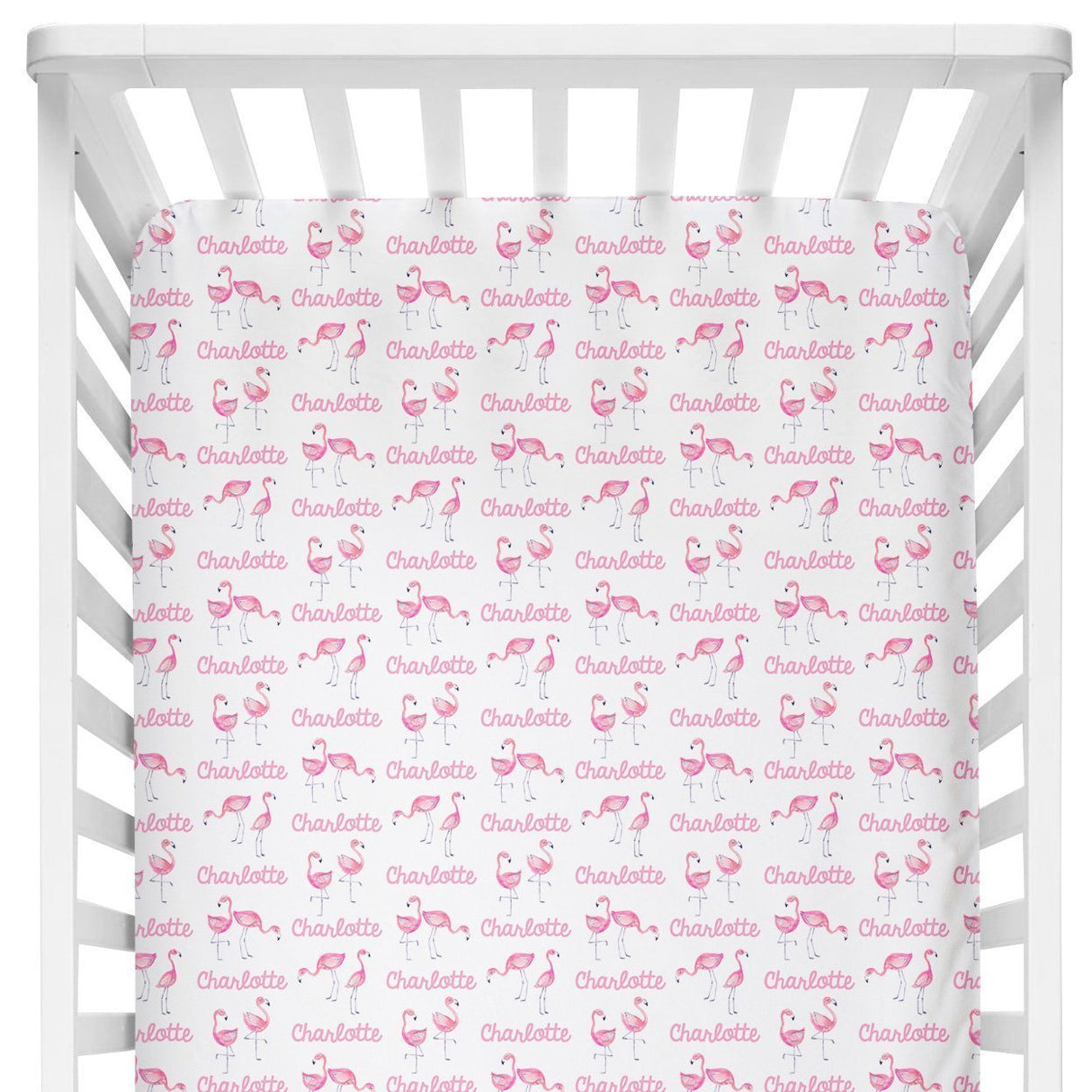 Sugar + Maple Crib Sheet - Flamingo - Tadpole