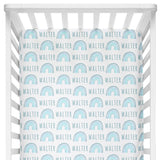 Sugar + Maple Crib Sheet - Rainbow Blue - Tadpole