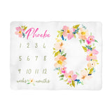 Sugar + Maple Garden Floral Milestone Blanket - Personalized - Tadpole