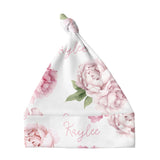 Sugar + Maple Knotted Baby Hat - Pink Peonies - Tadpole