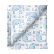 Sugar + Maple Large Stretchy Blanket - Elephant Blue - Tadpole
