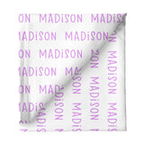 Sugar + Maple Large Stretchy Blanket - Repeating Name - Tadpole