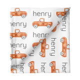 Sugar + Maple Large Stretchy Blanket - Truck Orange - Tadpole