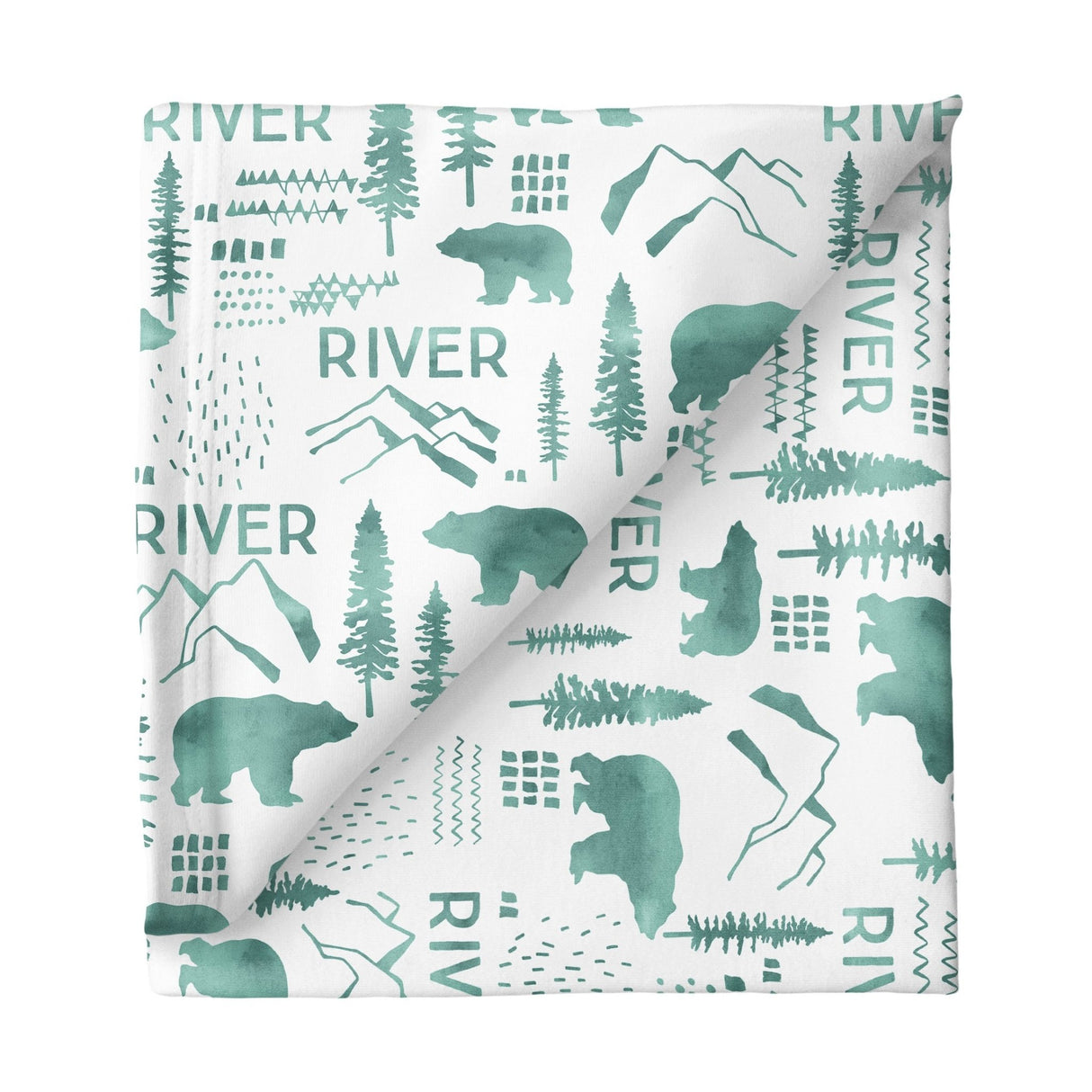 Sugar + Maple Large Stretchy Blanket - Woodland Green - Tadpole