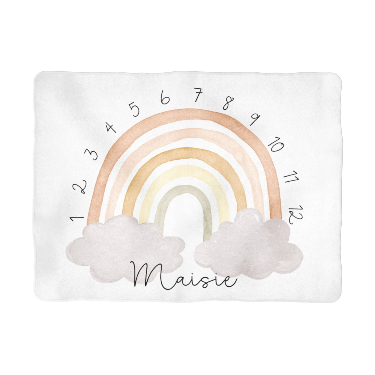 Sugar + Maple Neutral Rainbow Arch Milestone Blanket - Personalized - Tadpole