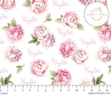 Sugar + Maple Small Stretchy Blanket - Pink Peonies - Tadpole