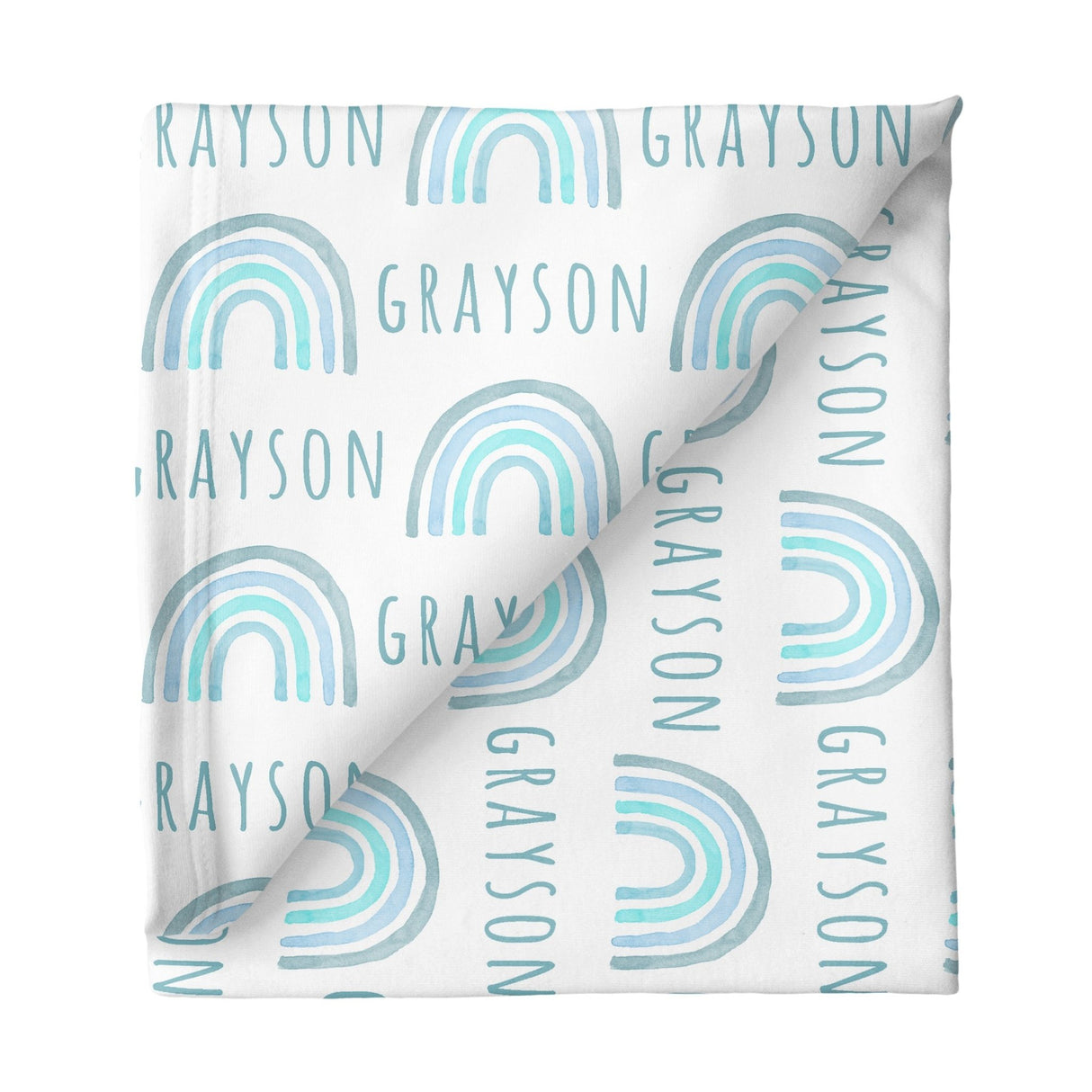 Sugar + Maple Small Stretchy Blanket - Rainbow Blue - Tadpole