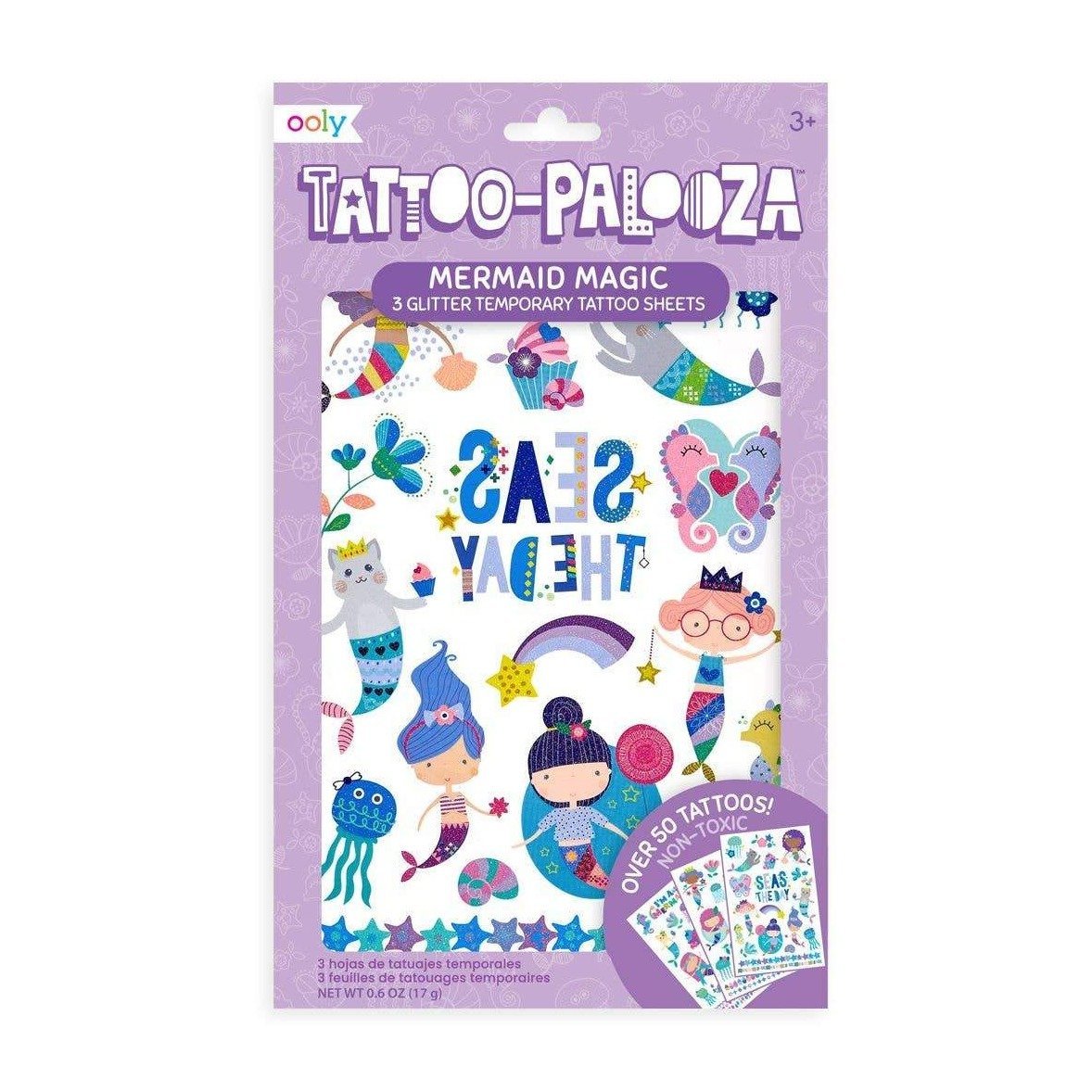 Tattoo Palooza Temporary Glitter Tattoo: Mermaid Magic - Tadpole