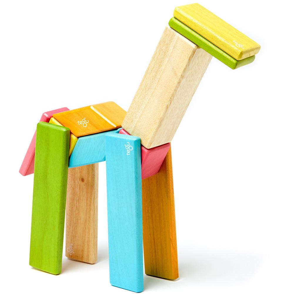 Tegu 14-Piece Magnetic Block Set - Tints - Tadpole