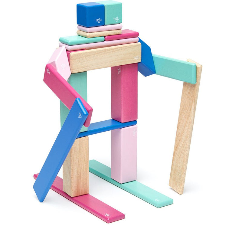 Tegu 24-Piece Magnetic Block Set - Blossom - Tadpole