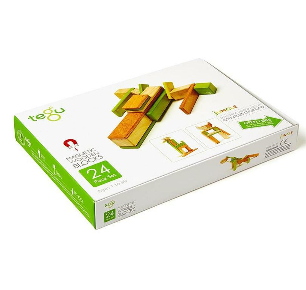 Tegu 24-Piece Magnetic Block Set - Jungle - Tadpole