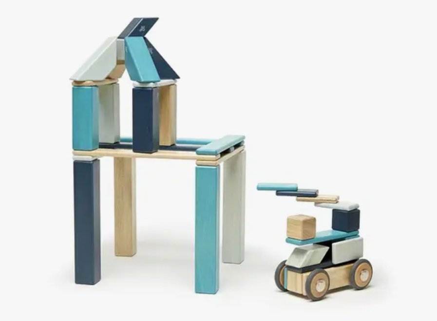 Tegu 42-Piece Magnetic Block Set - Blues - Tadpole