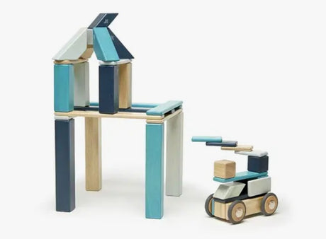 Tegu 42-Piece Magnetic Block Set - Blues - Tadpole