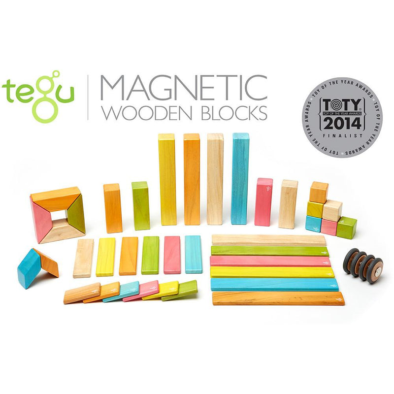 Tegu 42-Piece Magnetic Block Set - Tints - Tadpole