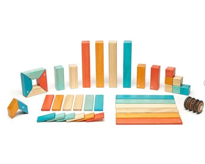 Tegu 42 Piece Magnetic Wooden Block Set - Sunset - Tadpole