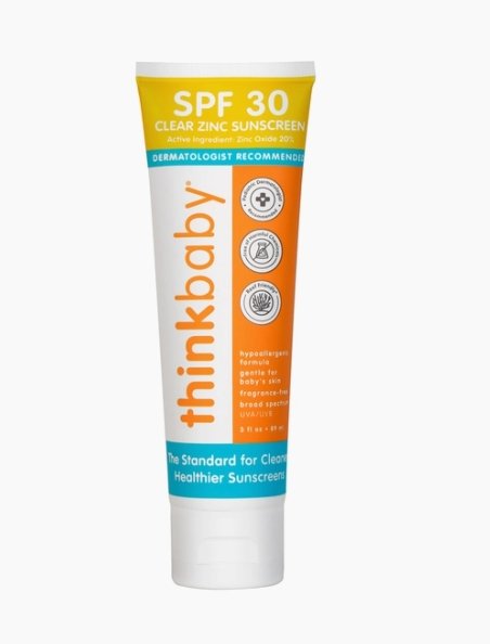 Thinkbaby Clear Zinc Sunscreen SPF 30, 3 fl oz - Tadpole