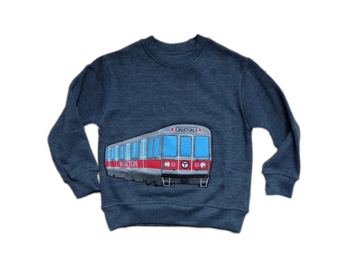 Toddler Boston MBTA Red Line Train Applique Sweatshirt - Tadpole