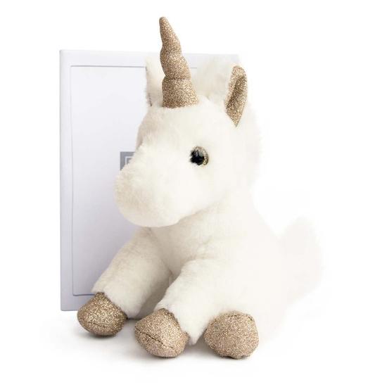 Unicorn Gold Stuffed Animal with Gold Glitter Accents - Tadpole